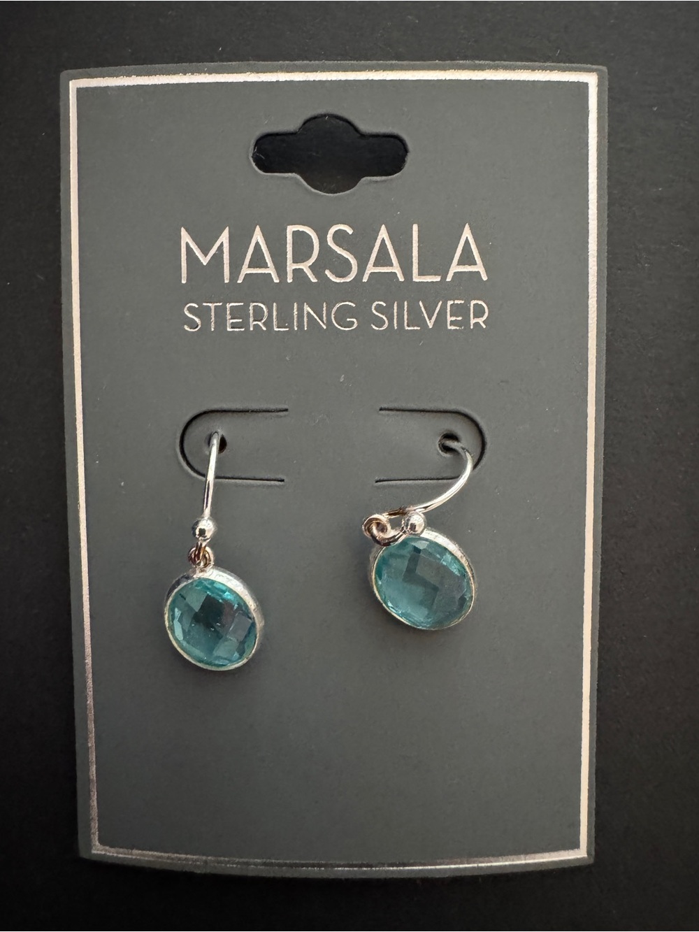 Marsala Sterling Silver Teal Drop Earrings